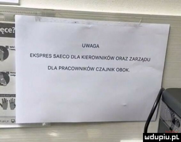 uwaga ekspres sacco dla kierownikow oraz iawiądu dla pracowników czajnik obok