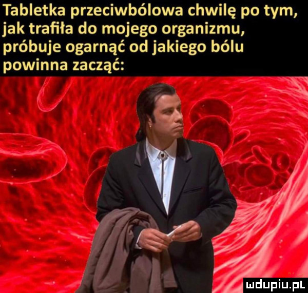 tabletka przeciwbólowa chwilę po tym jak trafiła do mojego organizmu próbuje ogarnąć od jakiego bólu powinna zacząć