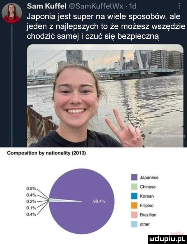 sam kuffel. nuklﬂ h aid japonia jest super na wiele sposobów ale jeden z najlepszych to że możesz wszędzie chodzić samej i czuć się bezpieczną x javanese o   edy nas koman    zg. x. i mm d d. brozilian.   eger x