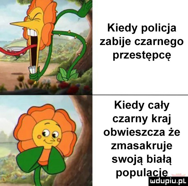 kiedy policja zabije czarnego przestępcę kiedy cały czarny kraj obwieszcza że zmasakruje swoją białą populac le