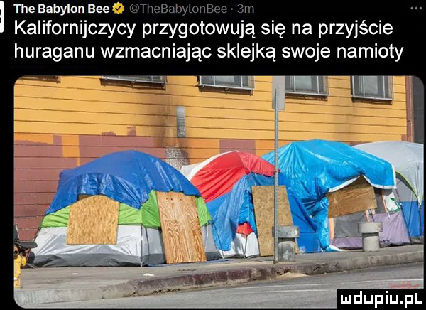 tee babilon egeo wt webalw luhelue  m kalifornijczycy przygotowują się na przyjście huraganu wzmacniając sklejką swoje namioty