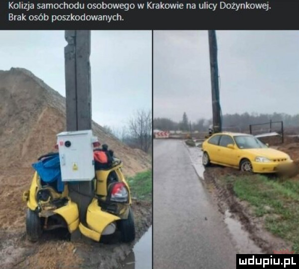 konya samochodu osobowego w krakowa na ulicy dozynkowej. brak osób poszkodowanych ax s l