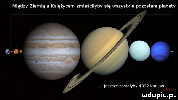 między ziemiąa księżycem zmiesciwby się wszystkie pozostaje planety i jeszcze zostałyby      km luzu