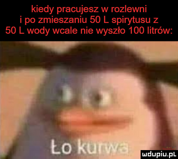 kiedy pracujesz w rozlewni i po zmieszaniu    l spirytusu z    l wody wcale nie wyszło     litrów ń mdupiupi