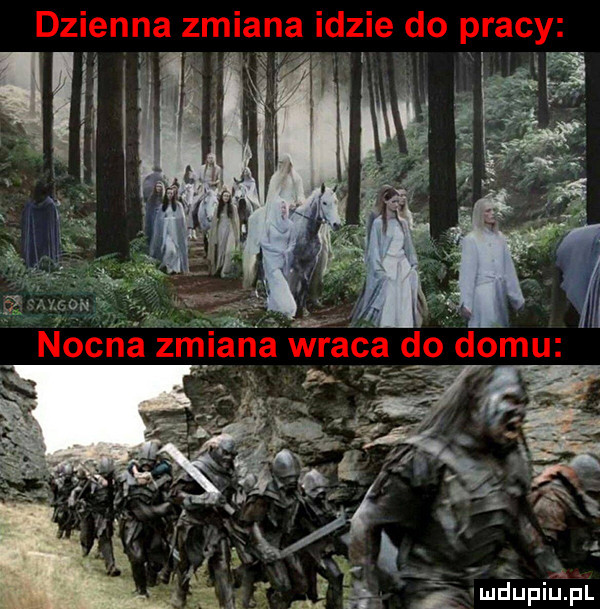 dzienna zmiana idzie do pracy