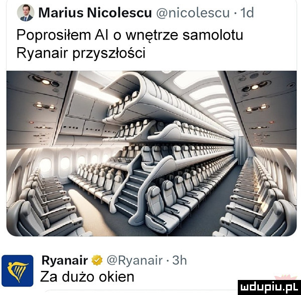 marcus nicolescu nicolescu td poprosiłem al   wnętrze samolotu ryanair przyszłości v ryanair ryanair  h   za dużo okien ludu iu. l