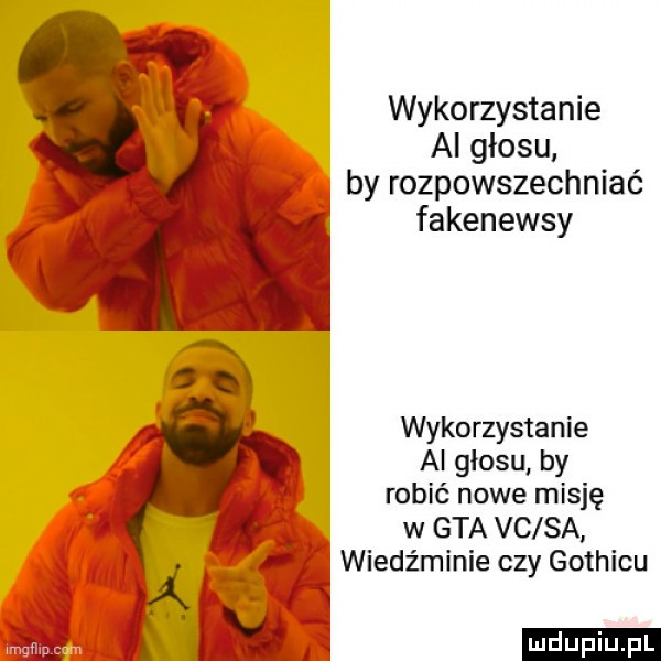 wykorzystanie ai głosu by rozpowszechniać fakenewsy wykorzystanie ai głosu by robić nowe misję w gta vc sa wiedźminie czy gothicu ludu iu. l