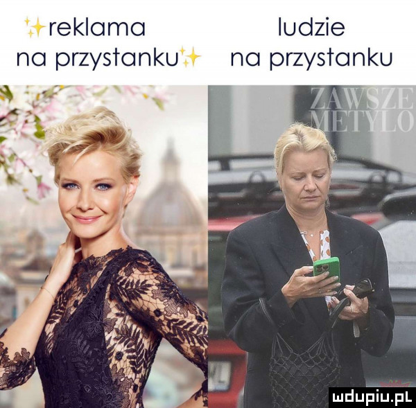 reklamo ludzie no przystanku na przystanku