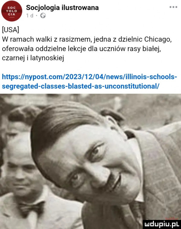 socjologia ilustrowana i i usa w ramach walki z rasizmem jedna z dzielnic chicago oferowała oddzielne lekcje dla uczniów rasy biale czarne i latynoskiej https nyposl cool    l     inews illinois schools segregated classes baas ed as uncons itutional