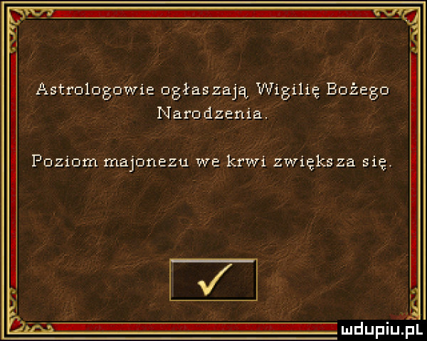 narodzenia. poziom majonezu we krwi zwiększa się. abakankami astrologowie ogłaszają wigilię bożego