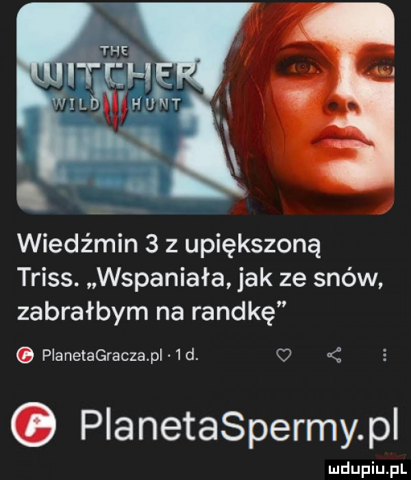 wiedźmin   z upiększoną trias. wspaniała jak ze snów zabrałbym na randkę pianetagraczapi  d. pianetaspermy p