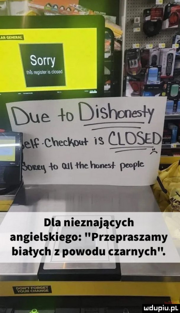 dla niemających angielskiego przepraszamy białych z powodu czarnych