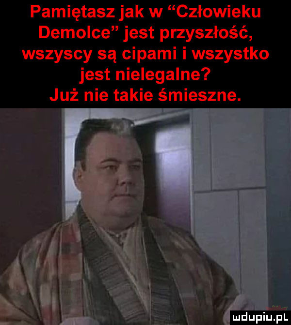 pamiętasz jak w człowieku demolce jest przyszłość wszyscy są cipami i wszystko jest nielegalne już nie takie śmieszne