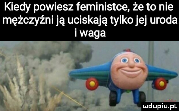 kiedy powiesz feministce. że to nie mężczyźni ją uciskają tylko jej uroda i waga
