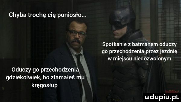 chyba trochę cię poniosło. spotkanie z hetmanem oduczy go przechodzenia przezjezdnię w miejscu niedozwolonym oduczy go przechodzenia gdziekoniek bo złamałeś nru kręgosłup