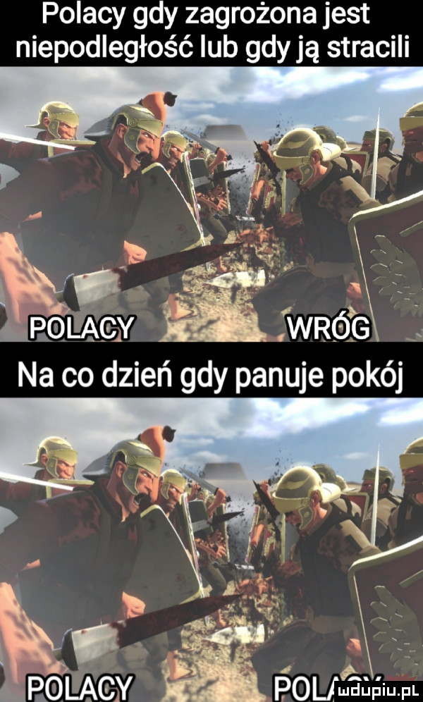 polacy gdy zagrożona jest niepodległość lub gdy ją stracili pouﬁarsm
