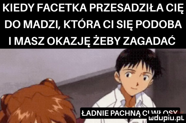 kiedy facetka przesadziła cię do madzi która cl się podoba masz okazję żeby zagadac. ładnie pachną c pv. abakankami daf fl