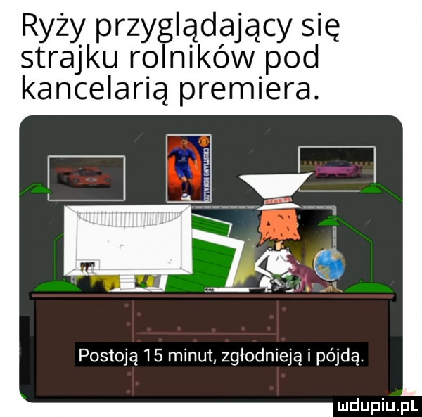 ryży przyglądający się strajku rolników pod kancelarią premiera postoją    minut zgłodnieją i pójdą