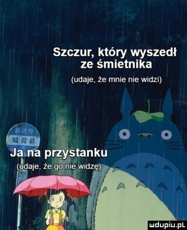 szczur który wyszedł ze śmietnika udaje. że mnie nie widzi m