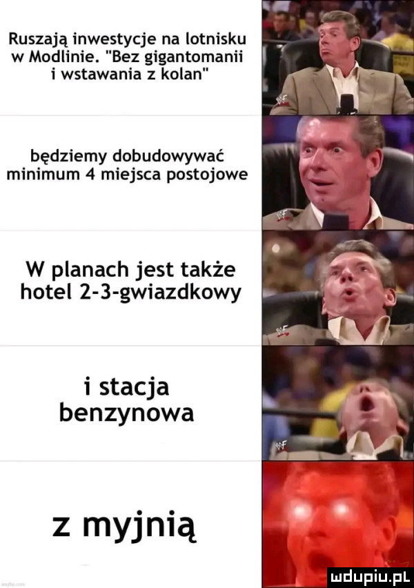 ruszają inwestycje na lotnisku w modlinie. bez gigantomanii i wstawania z kolan będziemy dobudowywać minimum   miejsca postojowe w planach jest także hotel     gwiazdkowy i stacja benzynowa z myjnią mdupiuirsil