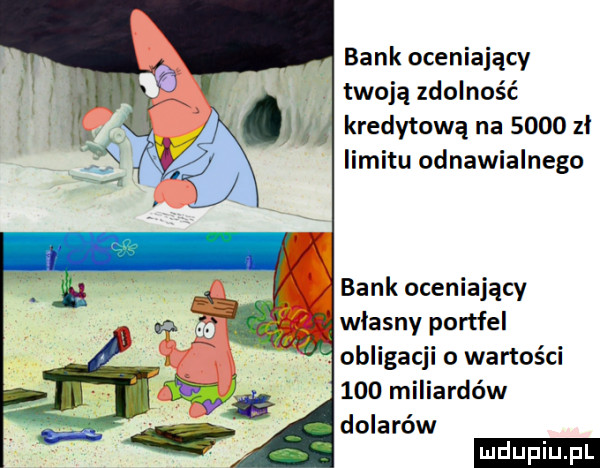 bank oceniający twoją zdolność kredytową na      zl limitu odnawialnego bank oceniający wlasny portfel obligacji o wartości     miliardów dolarów