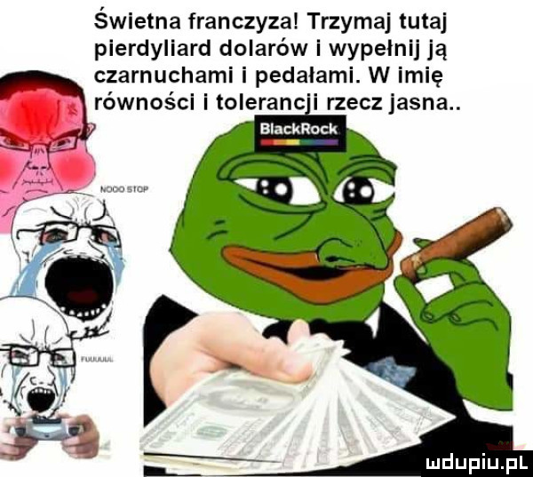 świetna franczyza trzymaj tutaj pierdyliard dolarów i wypełnij ją czarnuchami i pedalami. w imię równoścl i toleranc i rzeczjasna. biackrock