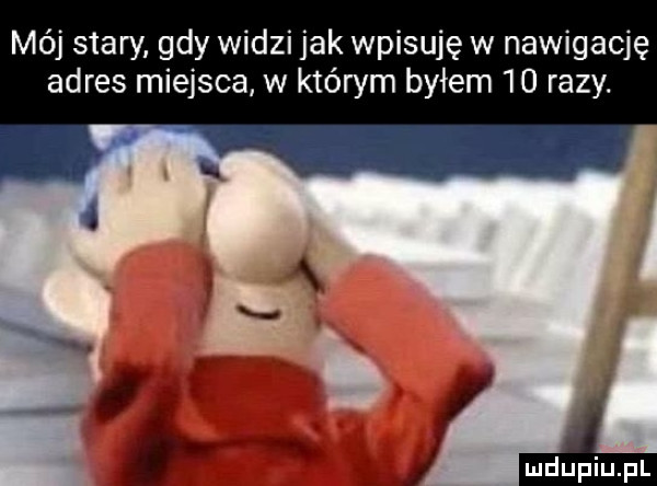 mój stary gdy widzi jak wpisuję w nawigację adres miejsca w którym byłem    razy