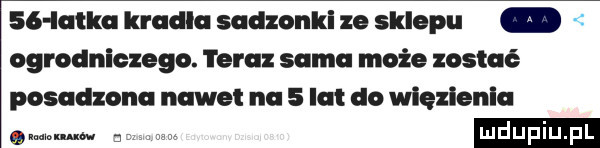 iatku kradla sadzonki ze sklepu ogrodniczego. teraz suma może zostać posndzonu nawet na ian do więzienlq w