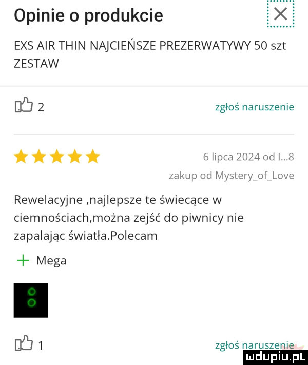 opinie o produkcie ecs air tein najciensze prezerwatywy    set zestaw eb   zgłoś naruszenie  iipca    obi    alu p od mysteryioﬁmvu rewelacyjne najlepsze te świecące w ciemnościachmożna zejść do piwnicy nie zapalając światiapolecam mega zgłoś naruszeni