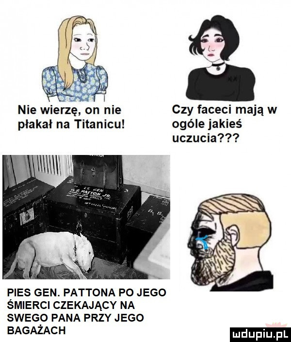 nie wiedzę cn nie czy faceci mają w płakał na titanicu ogóle jakieś uczucia pies gen. pattona po jego smierci czekający na swego pana przy jego we