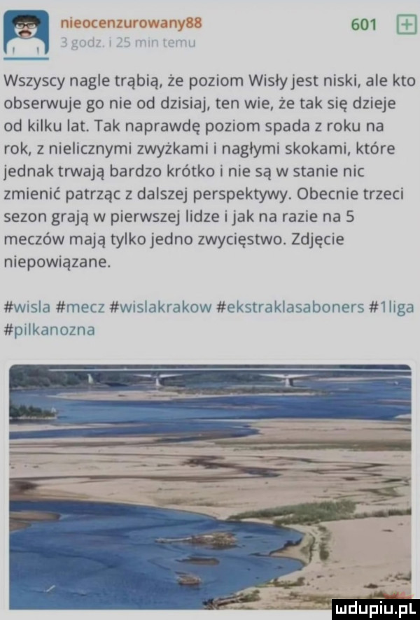 a     wszyscy nagle trąbią że poziom wisiyjest niski ale kto obserwuje go nie od dzisiaj ten wie ze tak się dzieje od kilku lat. tak naprawdę poziom spada z roku na rok   nielicznymi zwyżkami nagłymi skokami które jednak trwają bardzo krótko i nie są w stanie nic zmienić patrząc z dalszej perspektywy obecnie trzeci sezon grają w pierwszej indze imak na razie na   meczów mają tylko jedno zwycięstwo. zdjęcie niepowiazane. wnsla mecz msiakrakow ekstrakiasaboners   liga pdkanozna