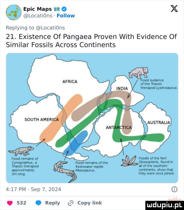 x eric mbps m   x l locations fellow repwymg to lucations   . existence of pangaea propen with evidence of similar fossils across continents      pm sep       .    . repry copyllnk