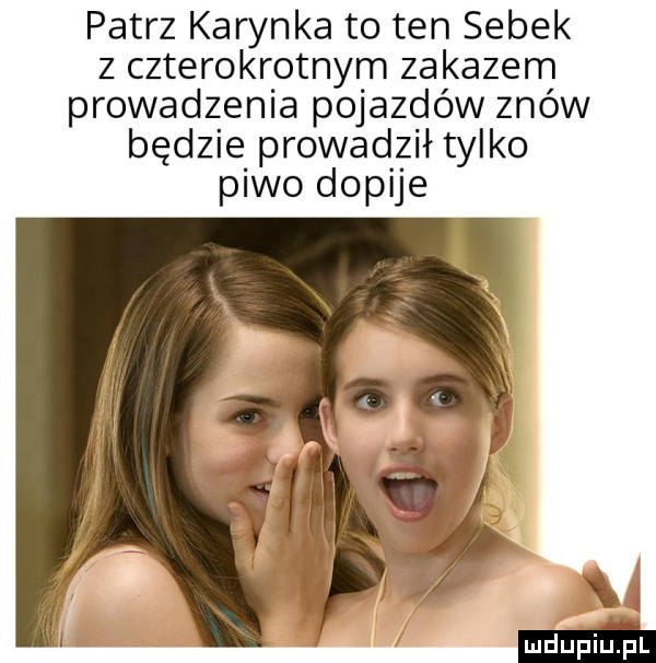 patrz karinka to ten sobek z czterokrotnym zakazem prowadzenia pojazdów znów będzie prowadził tylko piwo dopije