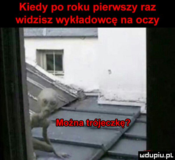 kiedy po roku pierwszy raz widzisz wykładowcę na oczy gaźazsmecźką. abakankami