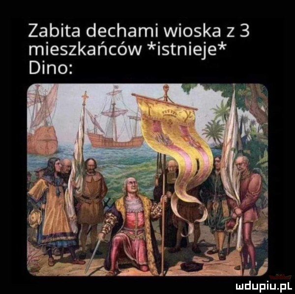 zabita dechami wioska z   mieszkańców istnieje dino