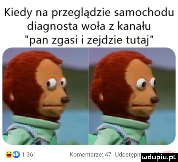 kiedy na przeglądzie samochodu diagnosta woła z kanału pan zgasi i zejdzie tutaj mdﬁﬁiupl