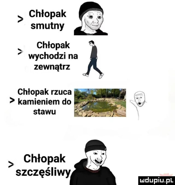 chłopak smutny chłopak wychodzi na zewnątrz chłopak rzuca kamieniem do stawu ludu iu. l