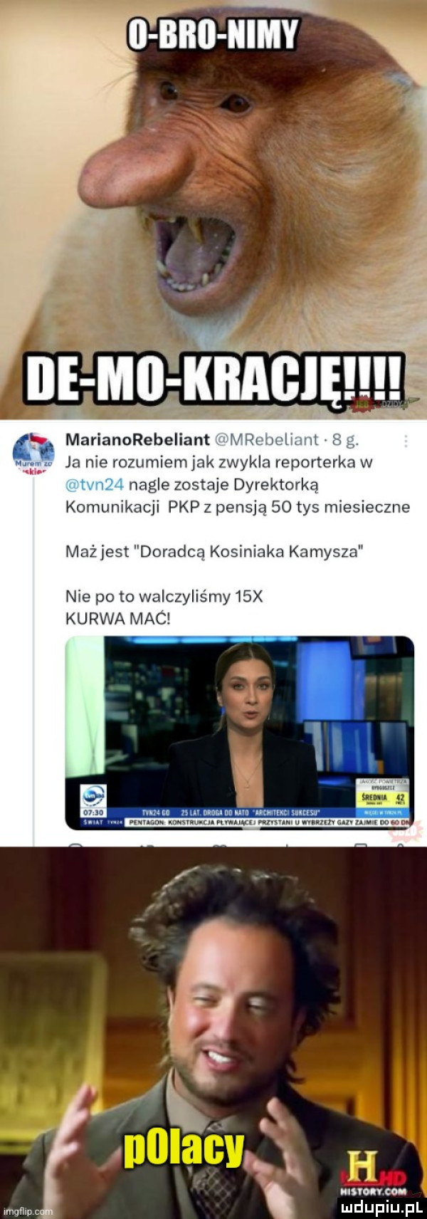 ja nie rozumiem jak zwykla reporterka w nagle zostaje dyrektorka komunikacji pkp z pensją    tys miesieczne maż jest doradcą kosiniaka kamysza nie po to walczyliśmy   x kurwa mac ts k. a. l t. qua rmułlluc