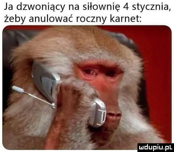 ja dzwoniący na siłownię   stycznia żeby anulować roczny karnet