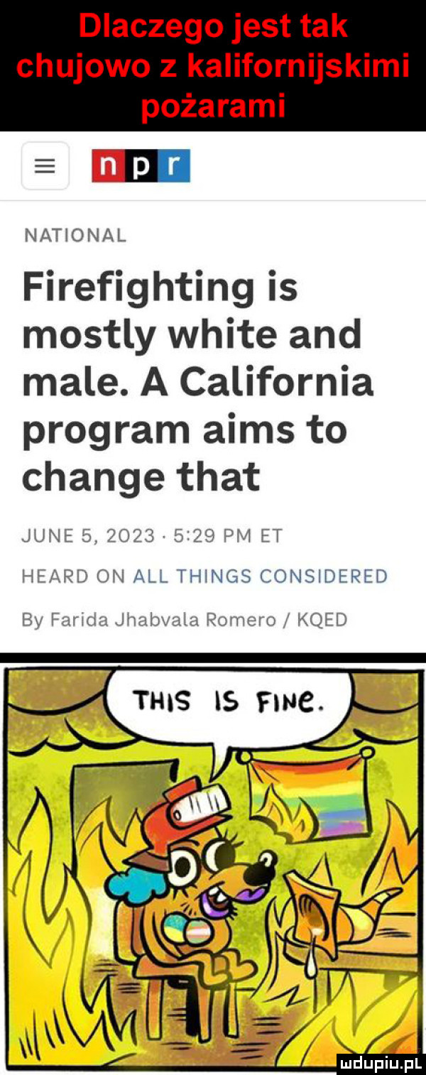 dlaczego jest tak chujowo z kalifornijskimi pożarami firefighting is mostly white and male. a california program aids to chanie trat jane c            pm et heard on all things considered by panda jhabvaia romero r kred