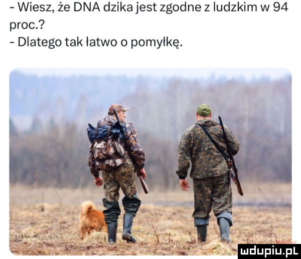 wiesz że dna dzika jest zgodne z ludzkim w    proc. dlatego tak łatwo o pomyłkę
