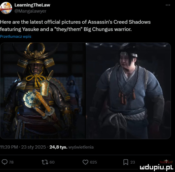 leming l heuw j mamgalawyew here are tee latest ofﬁcial pictures of assassin s creed shadows featuring visu ke and a they them big chungus warrior. mru nm wpis      pm    zly          mmsum cum o    tj    o