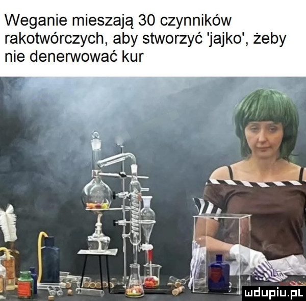 weganie mieszają    czynników rakotwórczych aby stworzyć jajko żeby nie denerwować kur