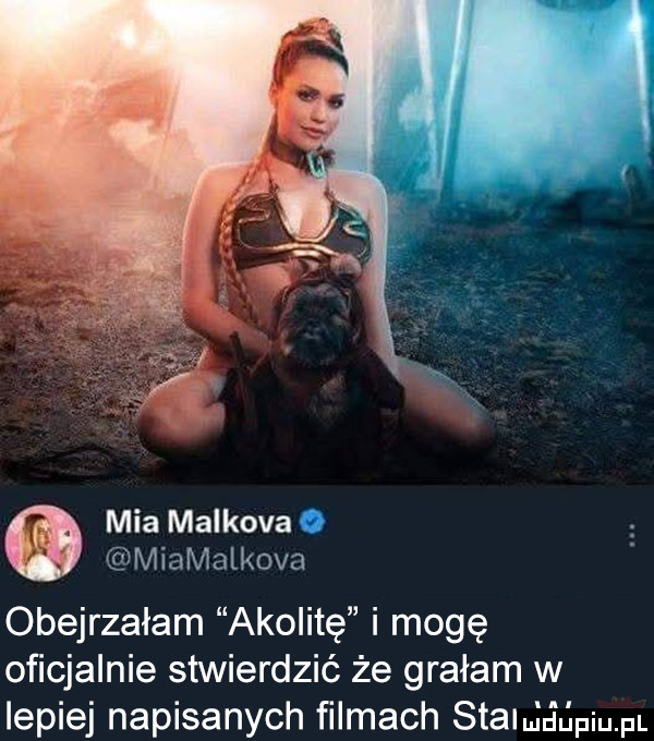 mia malkova. miamalkova obejrzałam akolitę i mogę oﬁcjalnie stwierdzić że grałam w lepiej napisanych filmach staluiu ńpium