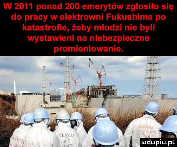 w      ponad     emerytów zgłosiło się do pracy w elektrowni fukushima po katastrofie żeby mlodzi nie byli wystawieni na niebezpieczne promieniowanie