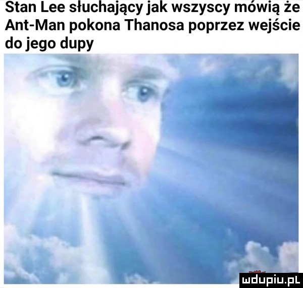 stan lee słuchający jak wszyscy mówią że ant man pokona thanosa poprzez wejście do jego dupy