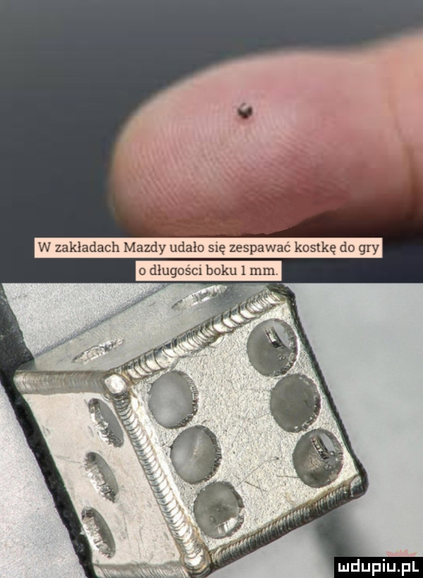 w zakładach mazdy udało się zespawac kostkę do gry o dlugosc boku   mm