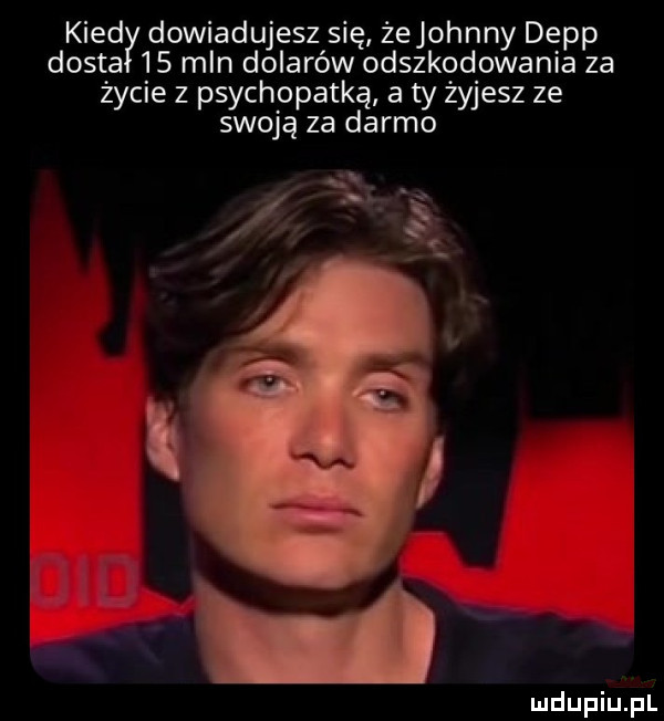 kred dowiadujesz się żejohnny depp dosia    mln dolarów odszkodowania za życie z psychopatką a ty żyjesz ze swoją za darmo