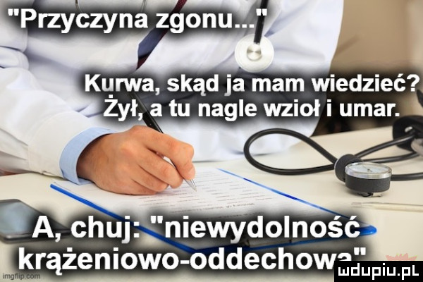 a chuj niewydolność. krążeniowo oddechowad lpmfl