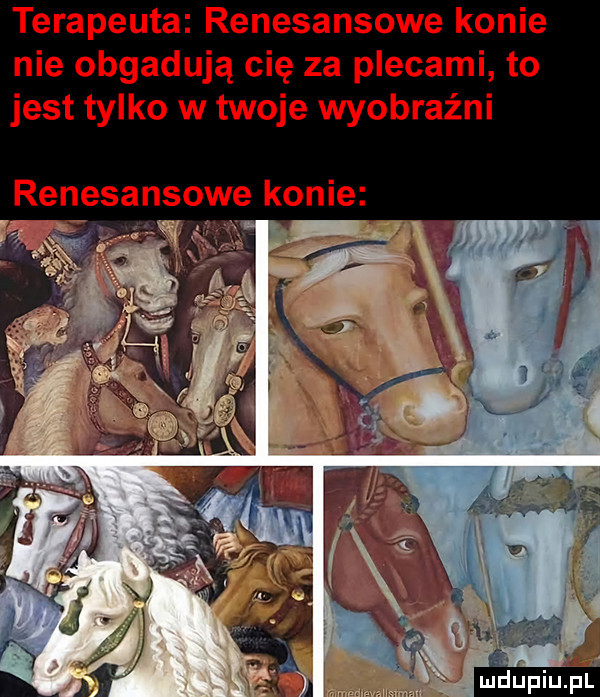 terapeuta renesansowe konie nie obgadują cię za plecami to jest tylko w twoje wyobraźni renesansowe konie